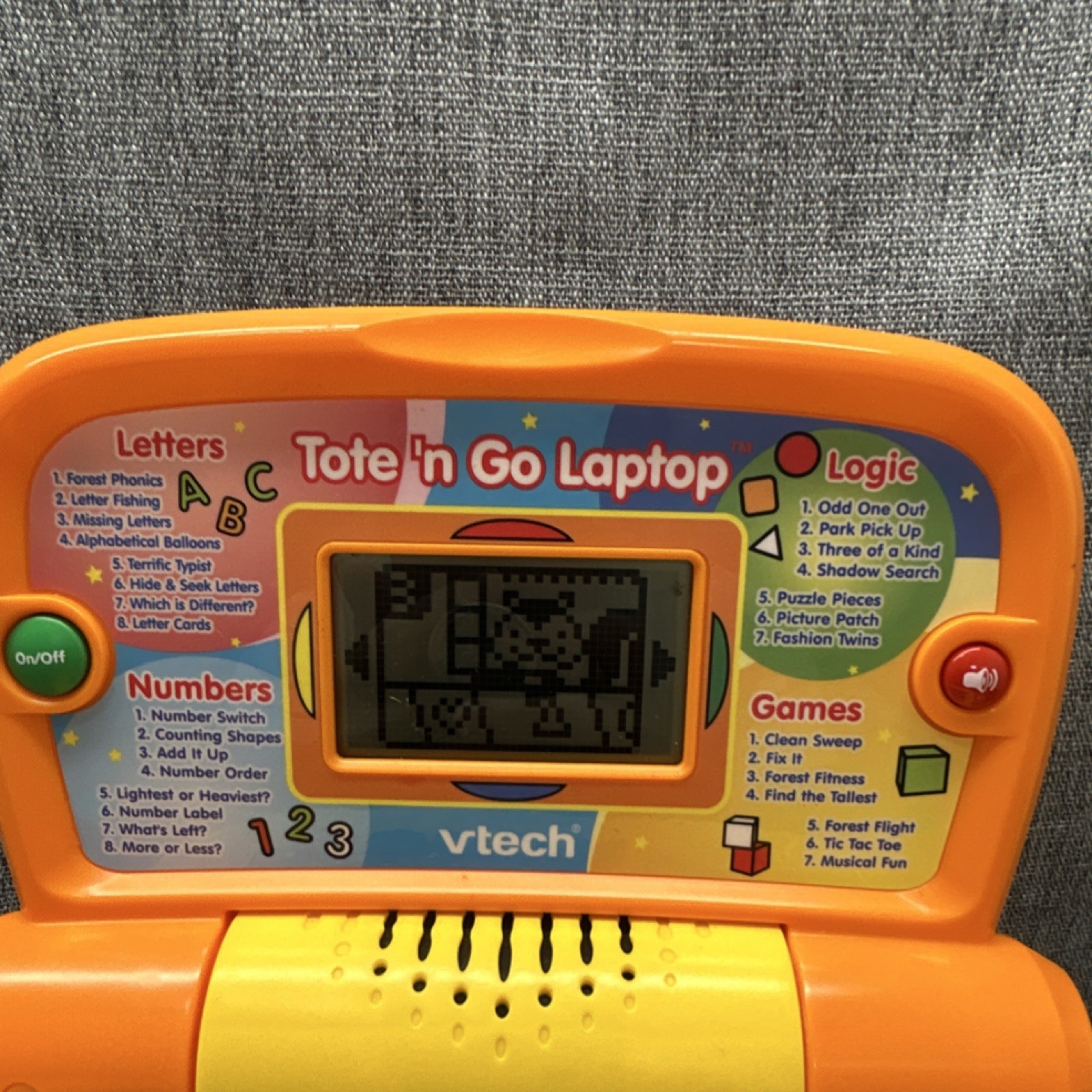 VTech Tote ‘n Go Laptop Electronic Learning Toy Orange Yellow 4-7 Years Tested
