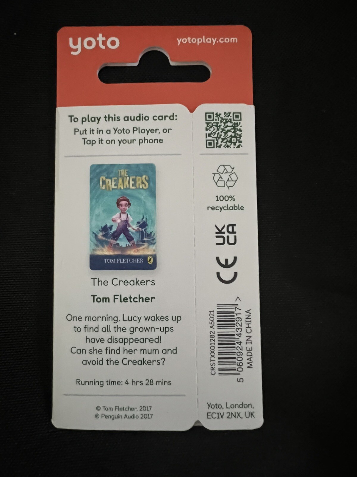 Yoto Creakers Tom Fletcher UK Release Audio Story Card Works In US