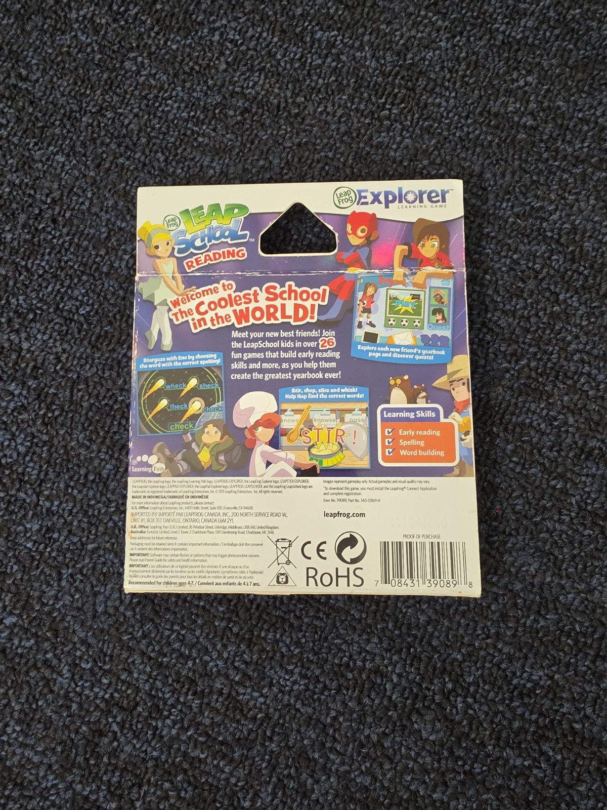 NEW LeapFrog LeapPad Explorer Learning Game LEAP SCHOOL READING 4-7yrs