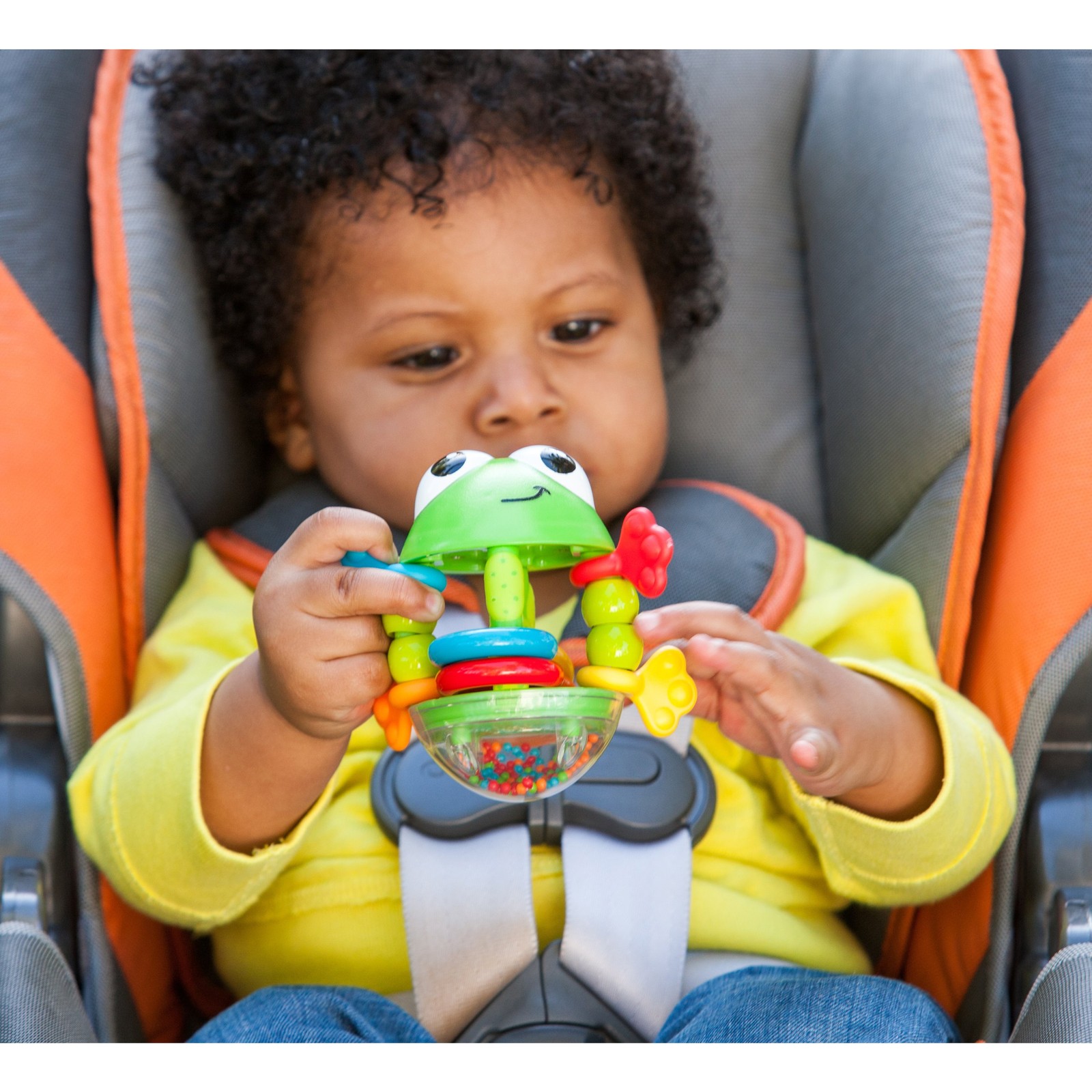 Infantino Flip Flop Frog Rattle 1 Count (Pack of 1), multicolor