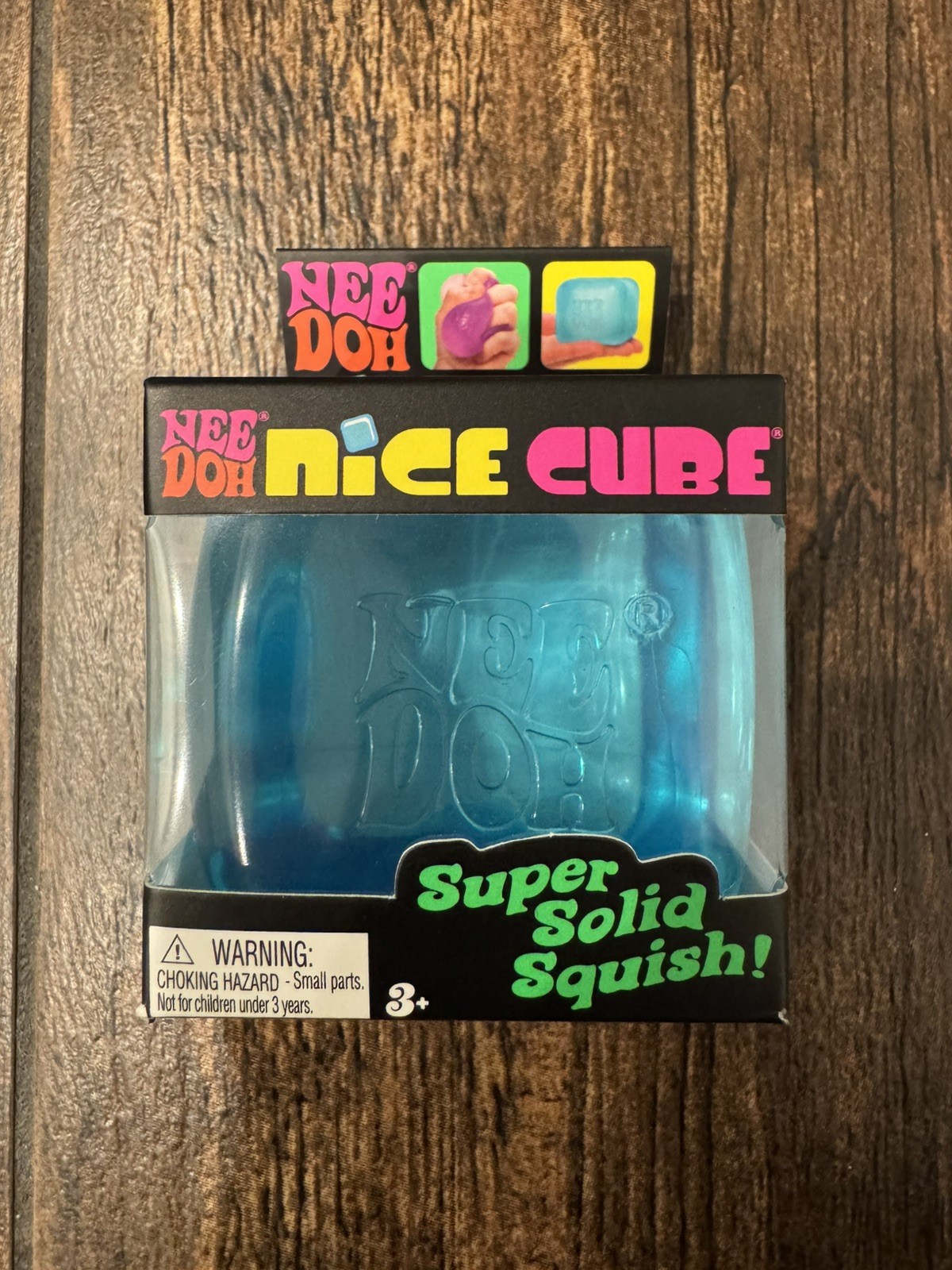 Schylling BLUE NeeDoh Nice Cube Super Solid Squish. Authentic nee doh nicecube