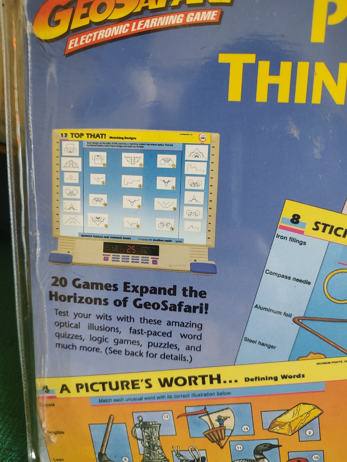 Lot Of 2 Geosafari Electronic Learning Game Cards, New, Complete, 1991