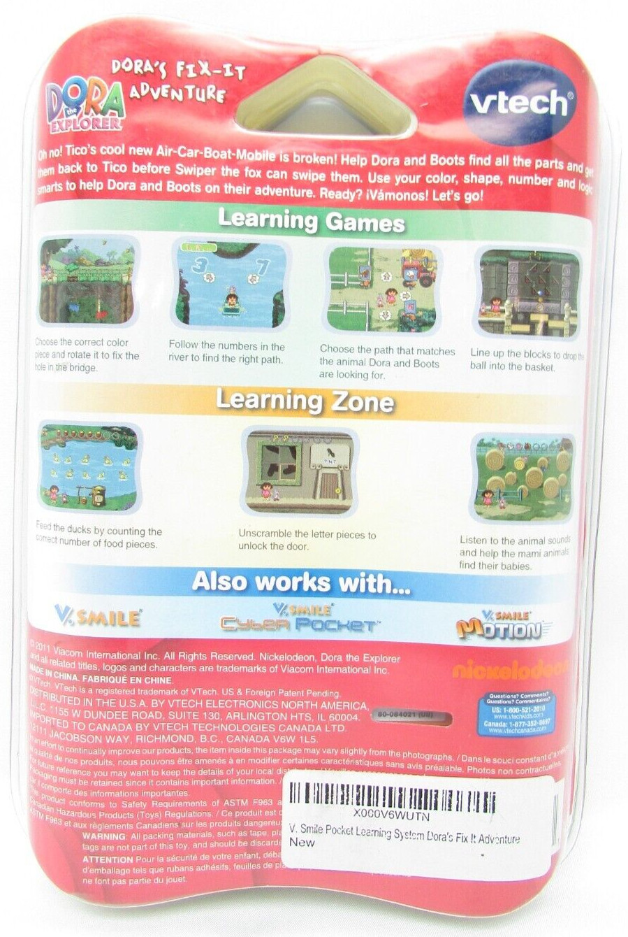 VTech V.Smile Pocket Learning System Dora’s Fix-It Adventure Game 4-6 Years NIP