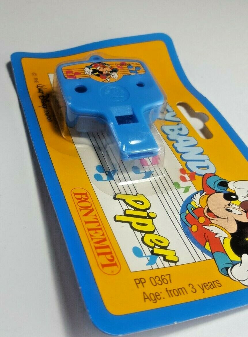 BONTEMPI DISNEY VTG MICKEY BAND PIPER WHISTLE SET MISP SEALED ITALY MADE