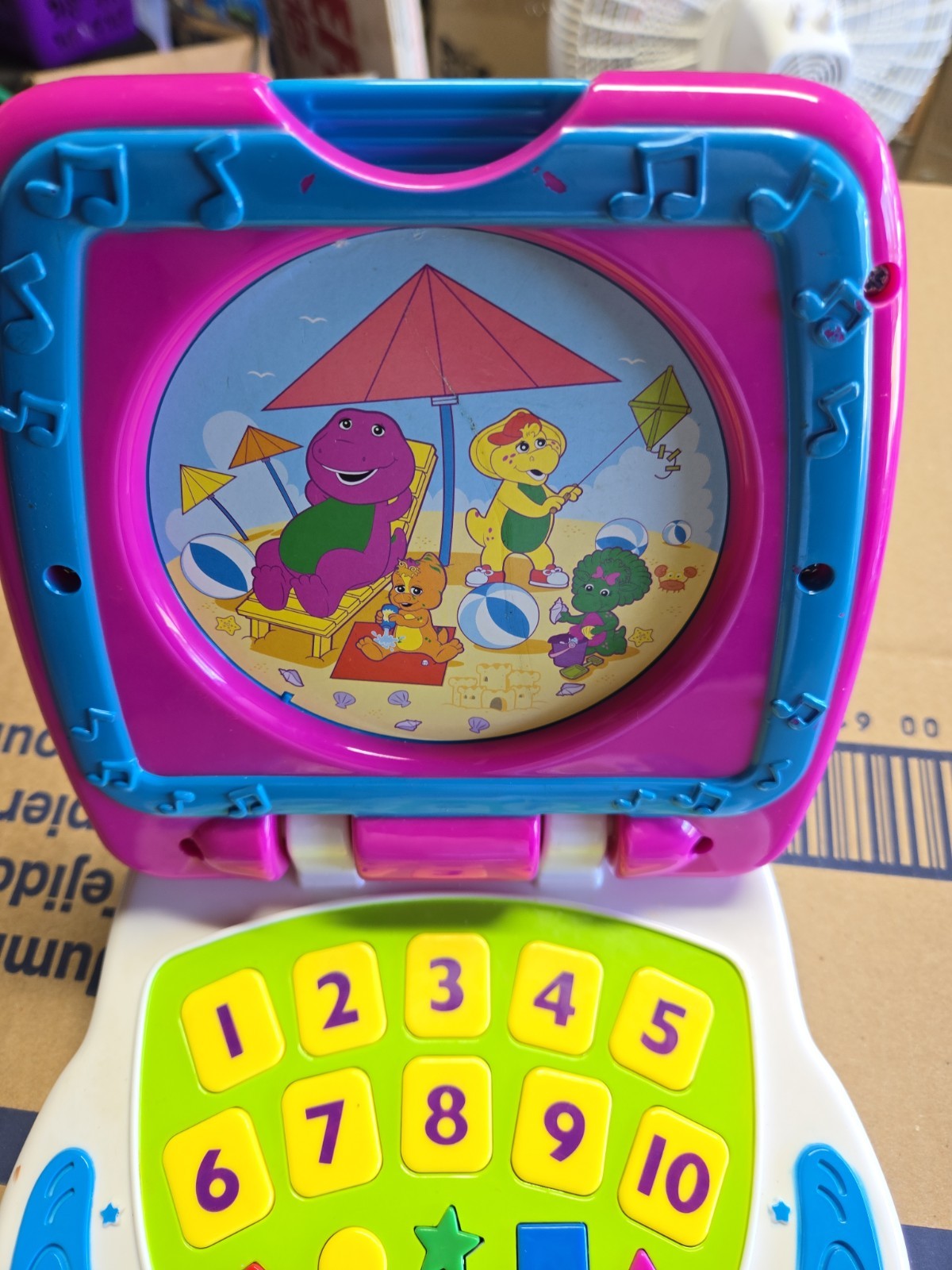 Vintage Barney Purple Dinosaur Interactive Battery Operated Musical Toy Works!