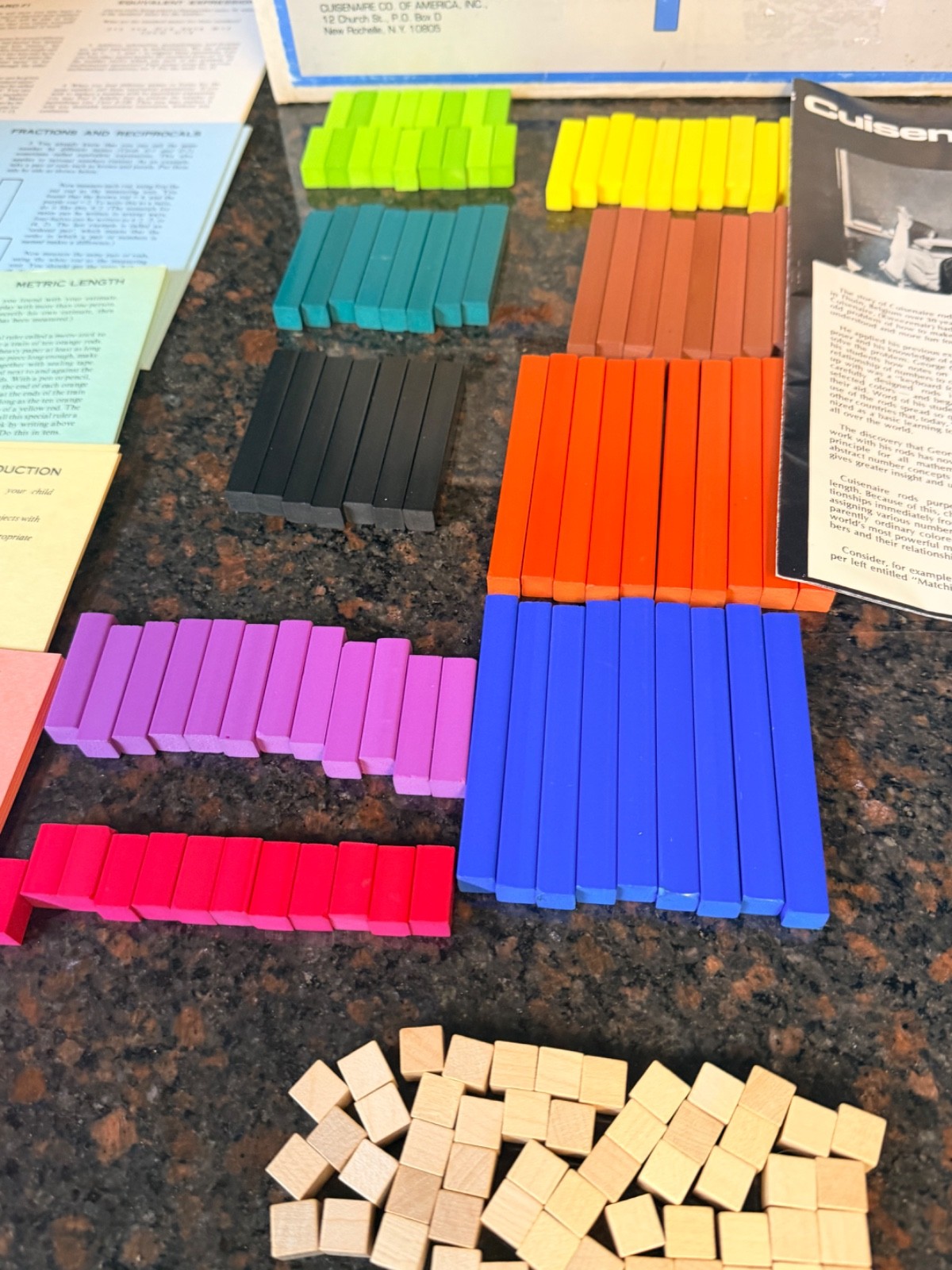Vtg Cuisenaire Rods Math Cuisenaire Company of America Workbooks, Cards & Rods