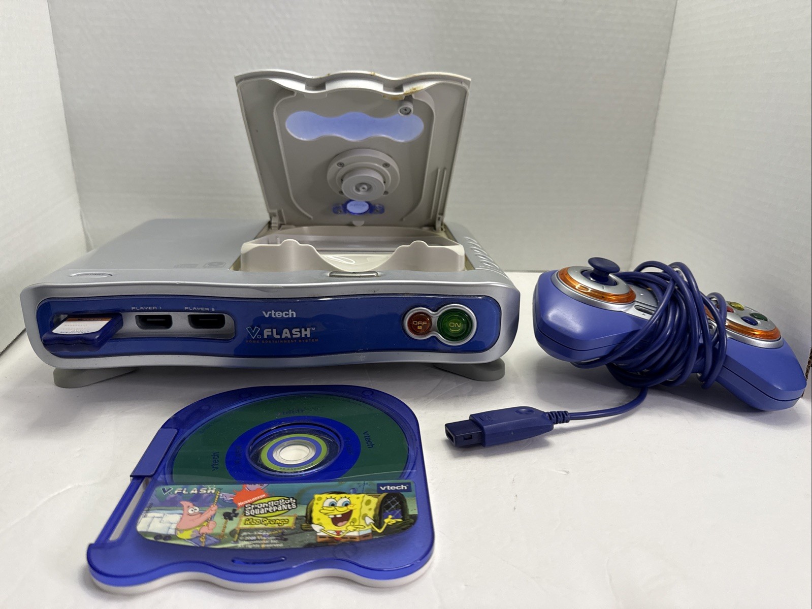 VTech V.Flash And SpongeBob Game System Console 1 Controller UNTESTED NO CABLES