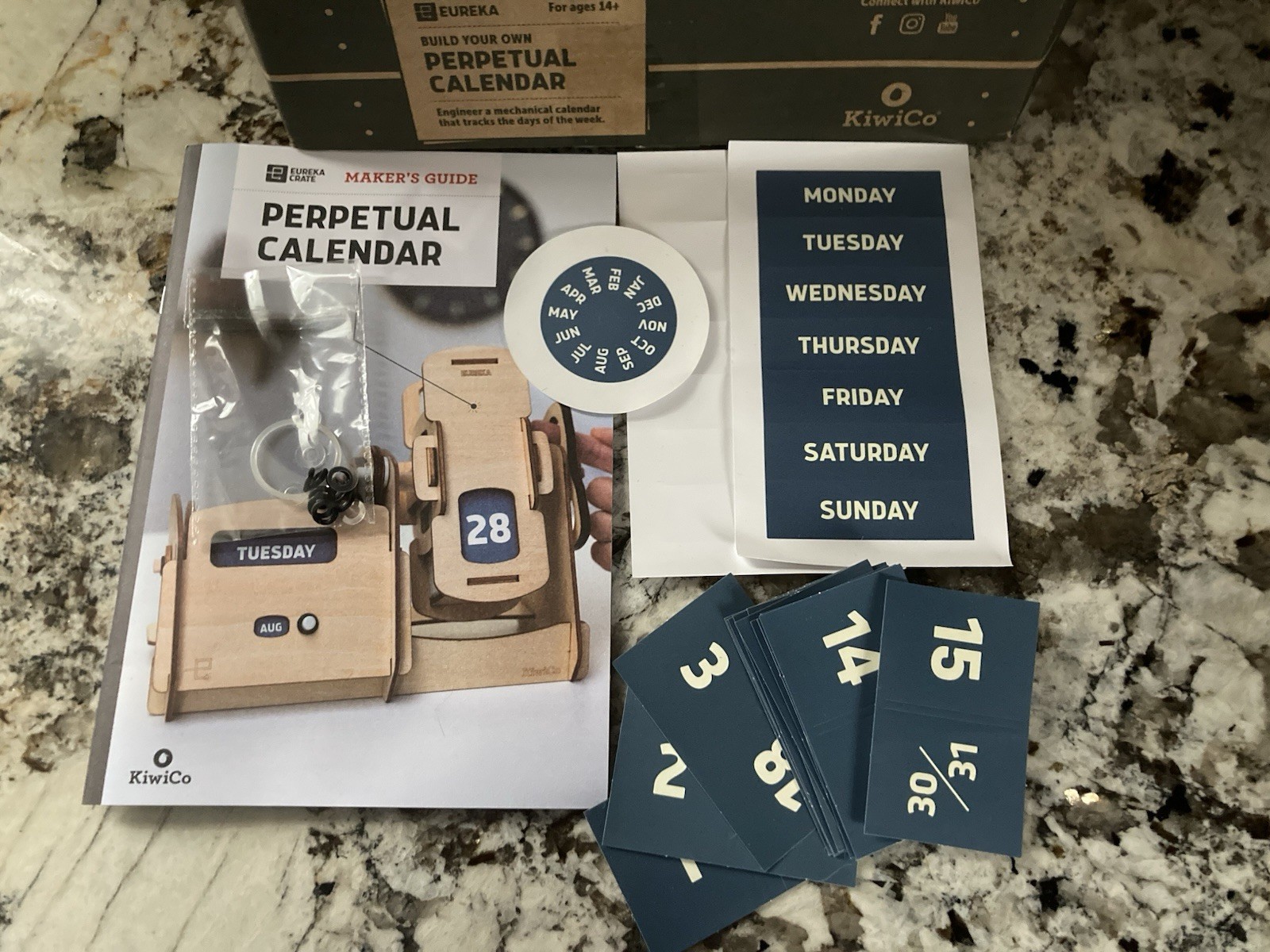 Kiwi Co Eureka Crate Build Your Own Perpetual Calendar BOX/ SPARE PARTS ONLY