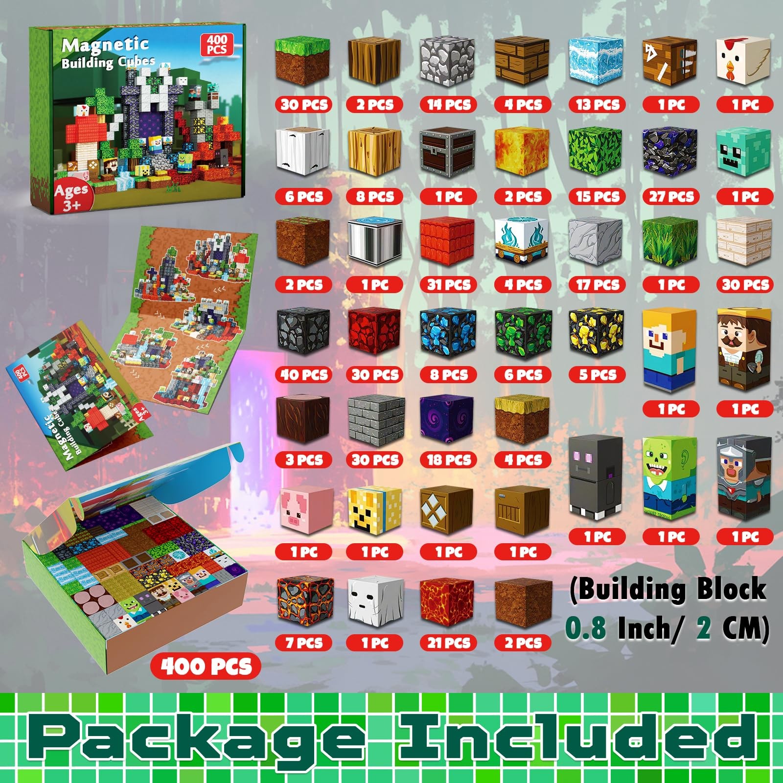 400 PCS Magnetic Blocks – Building Block for Kids, 400 pcs, Multicolor