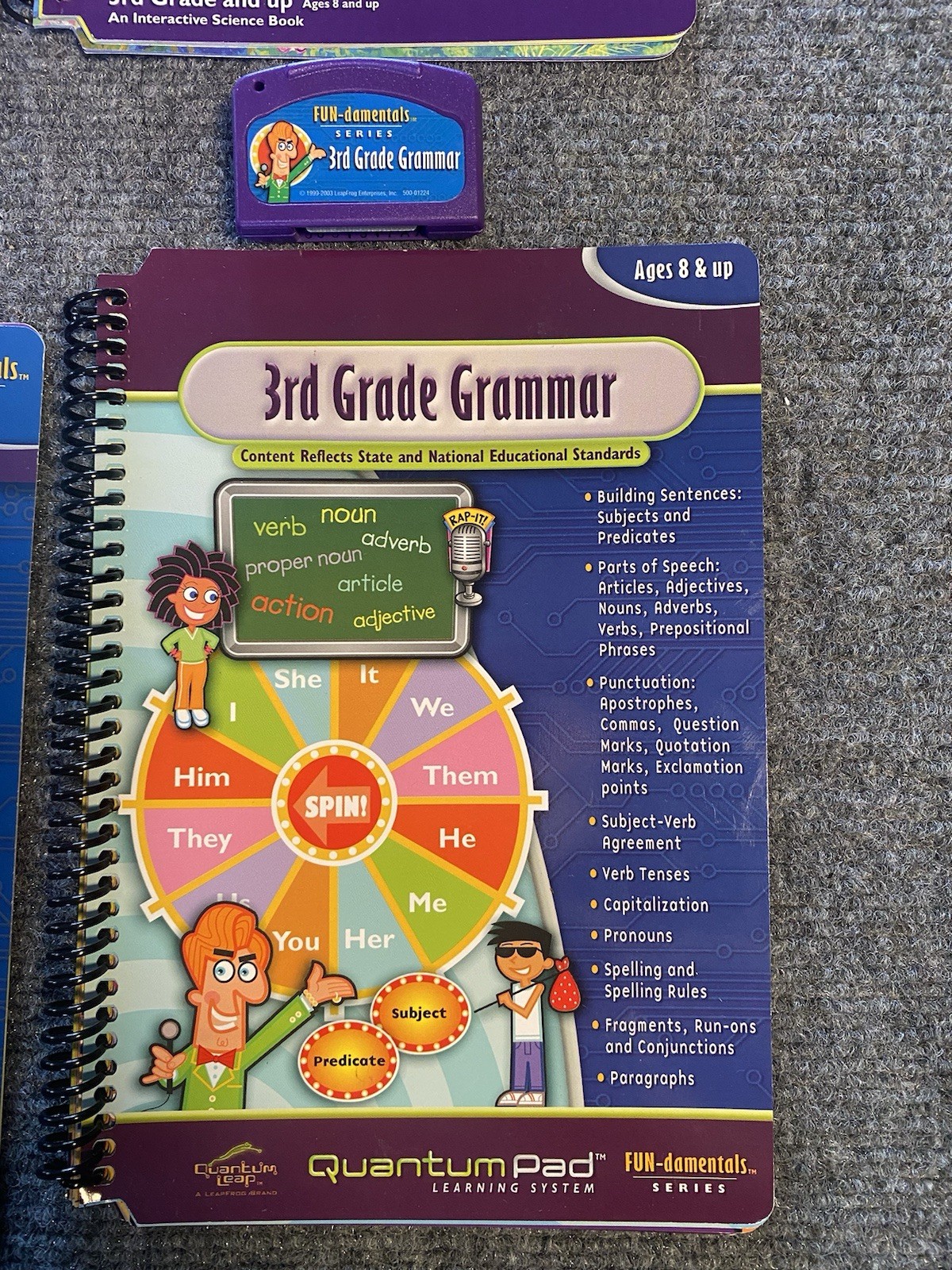 Quantum Leap Pad Leapfrog 3rd Grade Math, Science, Grammar, History BkCartridge