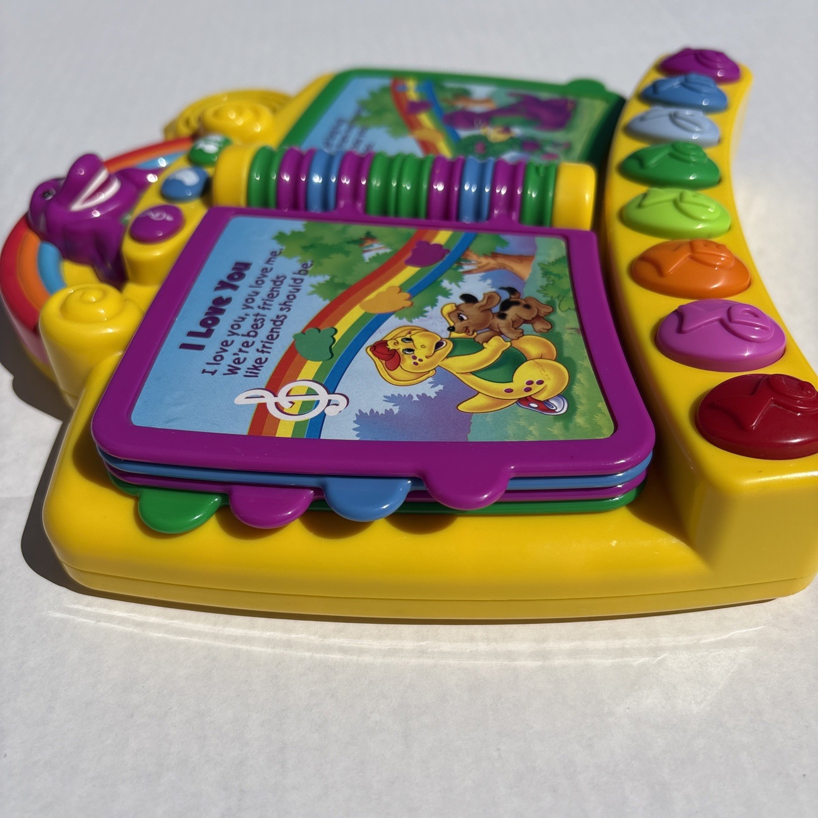 Vintage 2001 Mattel Barney Musical Nursery Rhymes Piano Book VIDEO Working Toy