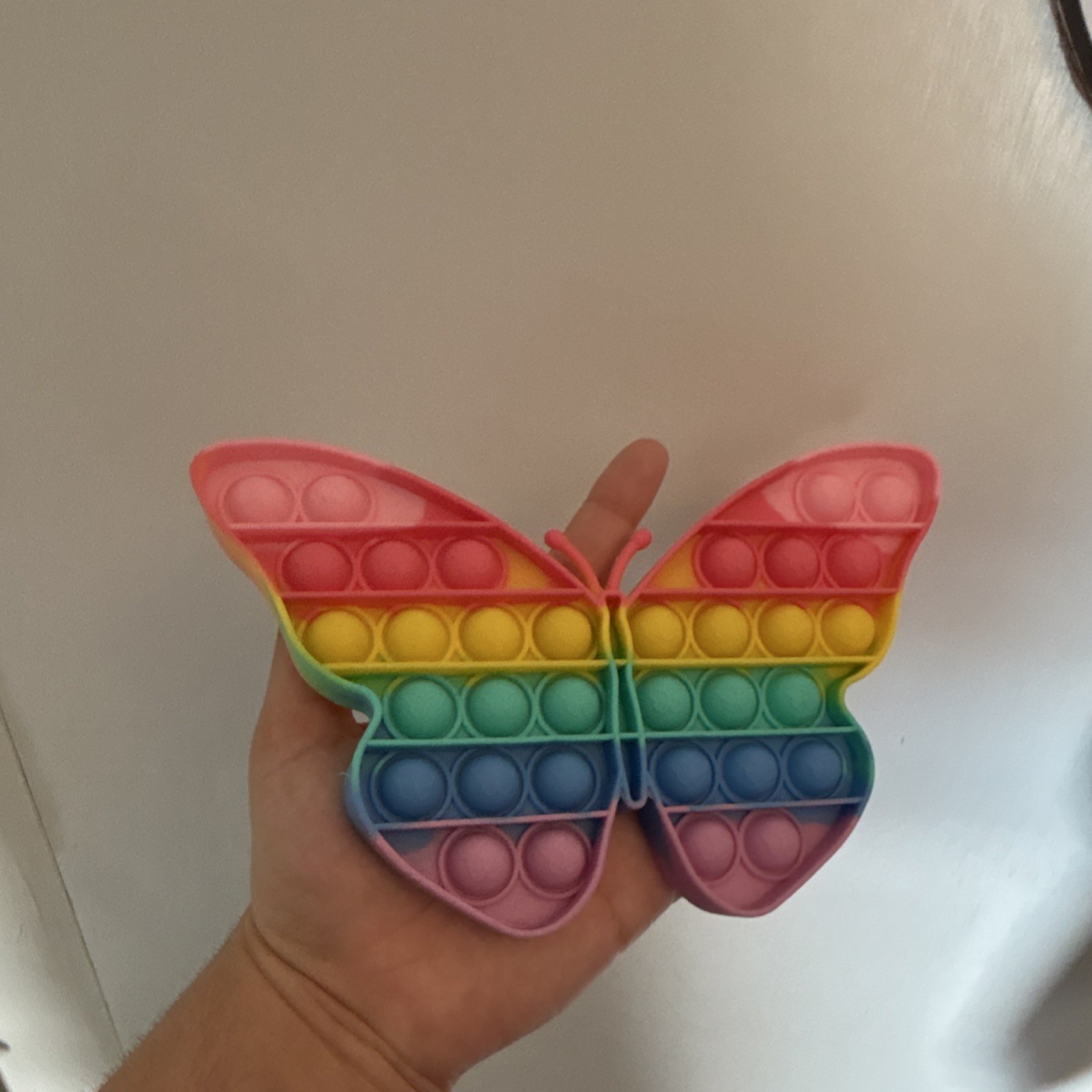 Butterfly Rainbow Multi-Color Pop Fidget Toy 2-Sided Sensory Button