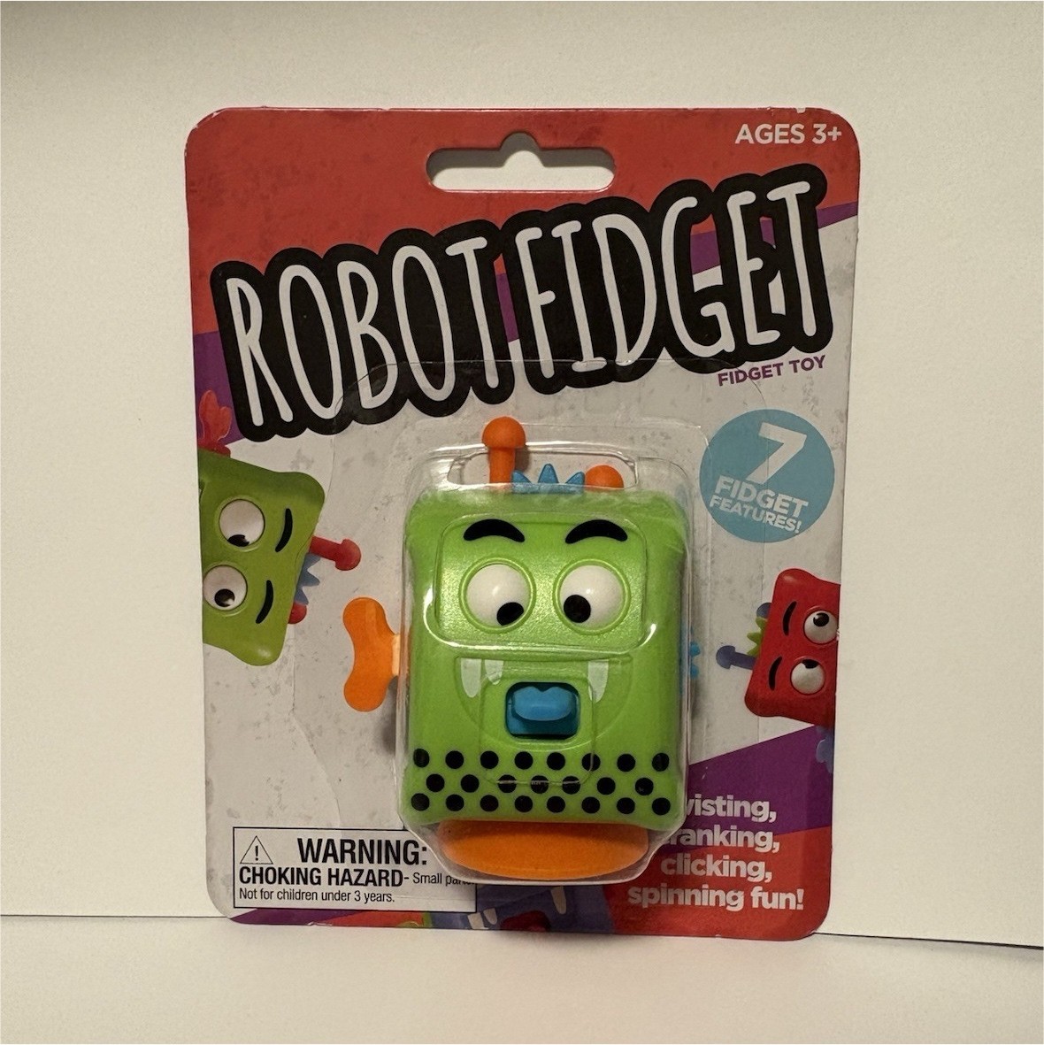 Big Time Toys Robot Fidget Toy, 7 Fidget Features, Green Robot, SEALED BOX