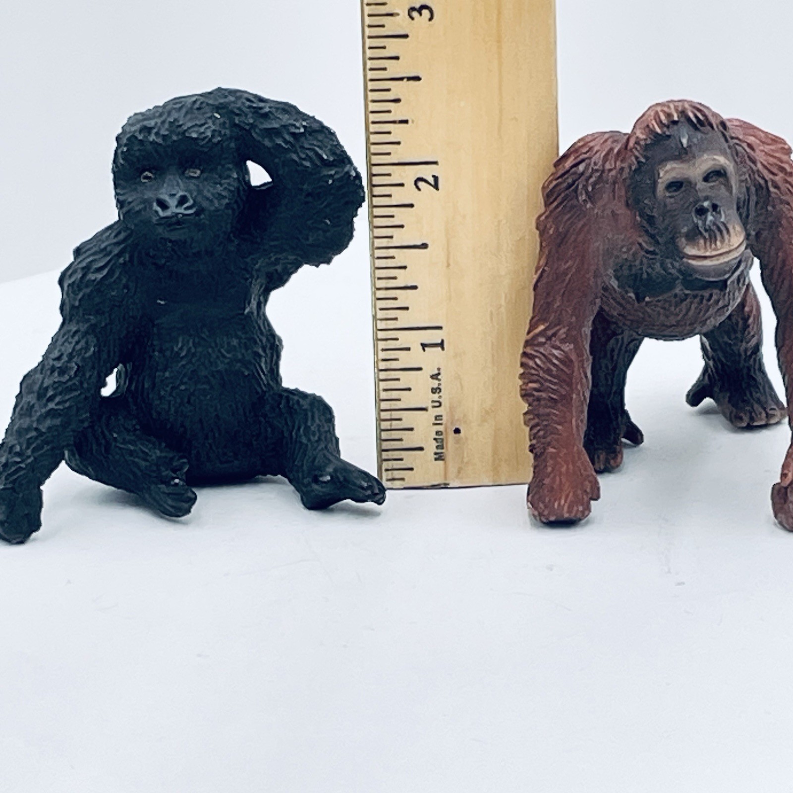 VTG Rubber Hard Plastic GORILLA ORANGUTAN Toy Figure Zoo Wild Animal Safari LOT