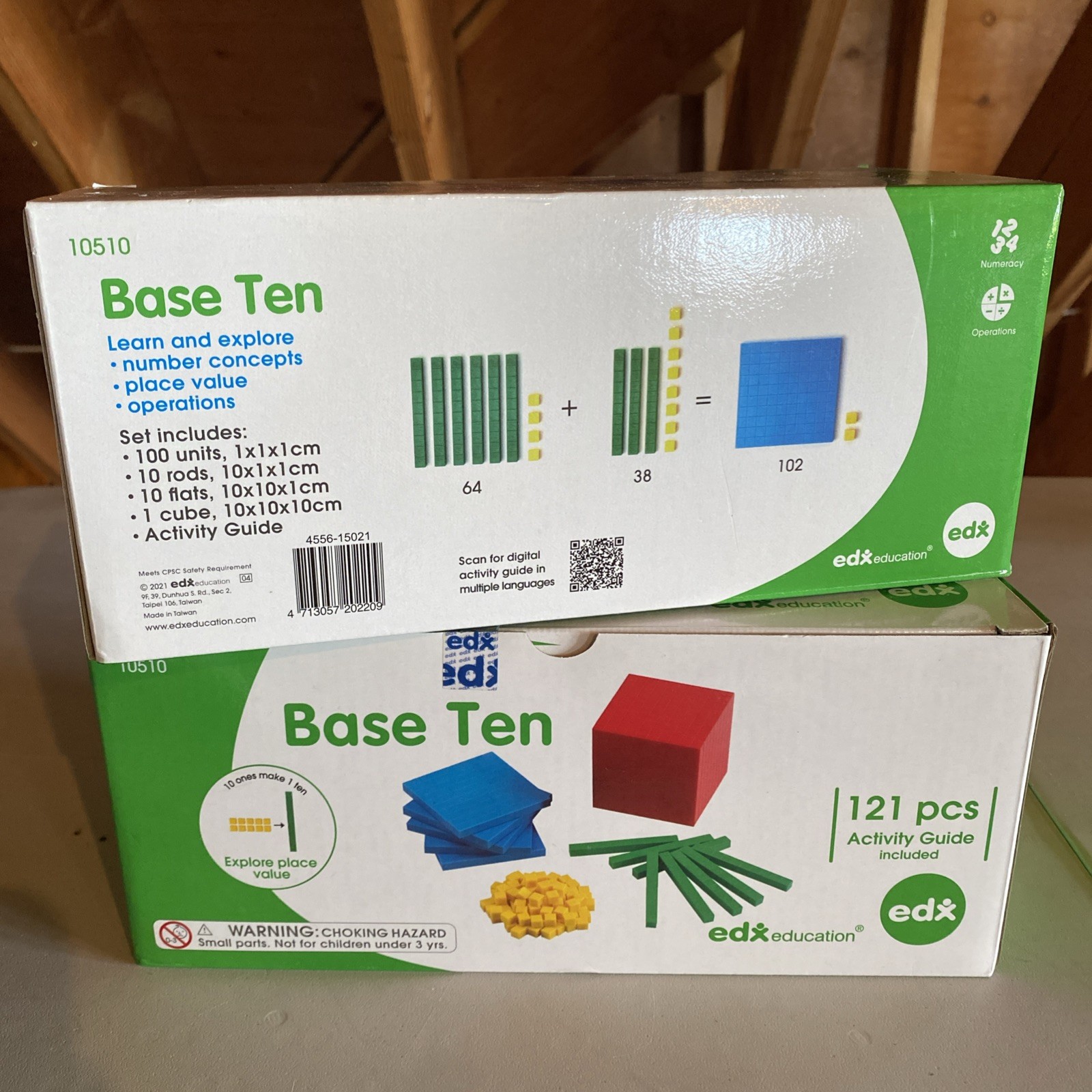 Base Ten EdX Kits for Education 2 Units, 242 pieces, activity guide incl.