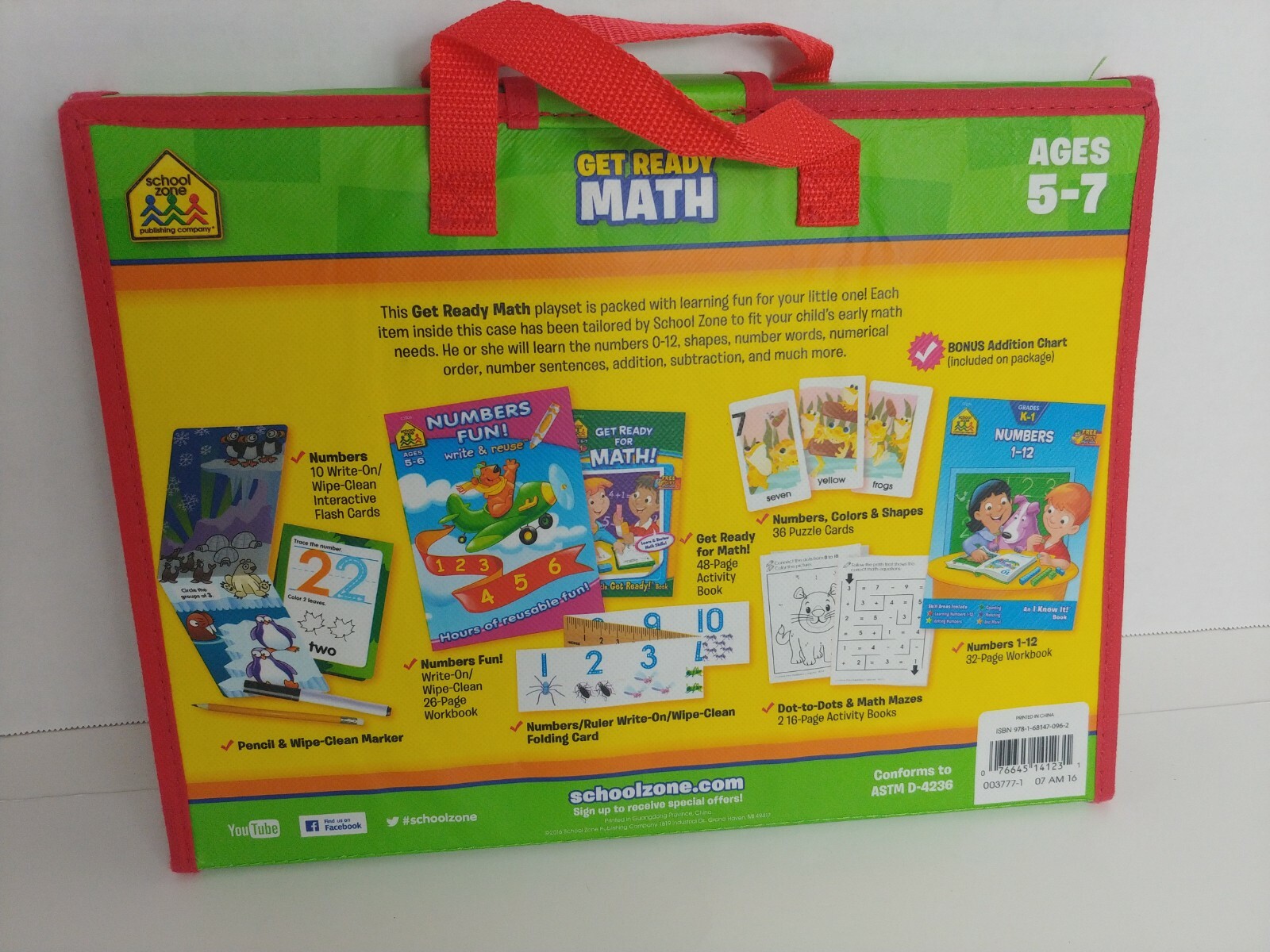 School Zone Get Ready Math Fun Playset Learning Pack Ages 5-7 -NEW