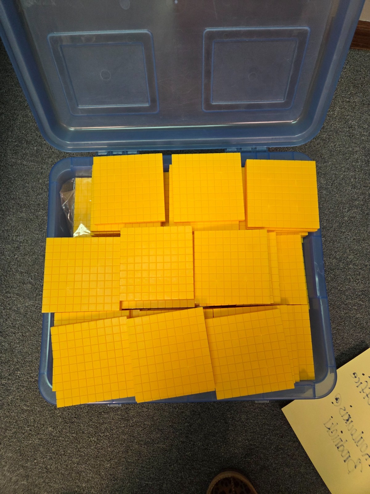 Lot of 10 Base Ten Blocks Flats 10×10 Yellow Math Manipulatives Teaching Aids