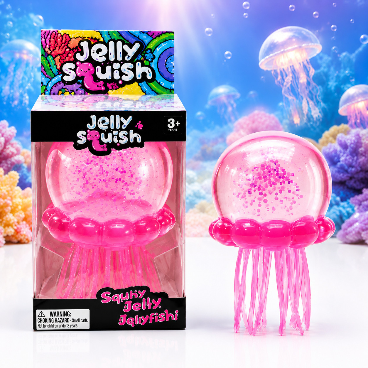 NeeDoh Jelly Squish Stress Toy Jellyfish Fidget Sensory Squeeze Toy Squishy Toy