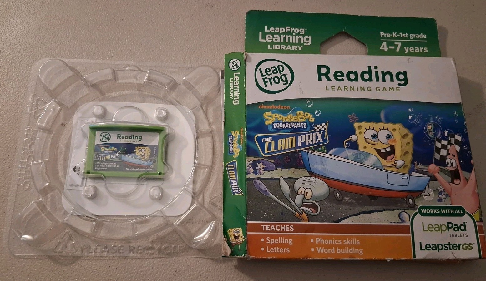 Leappad LeapFrog Explorer SpongeBob Squarepants The Clam Prix Learning Game