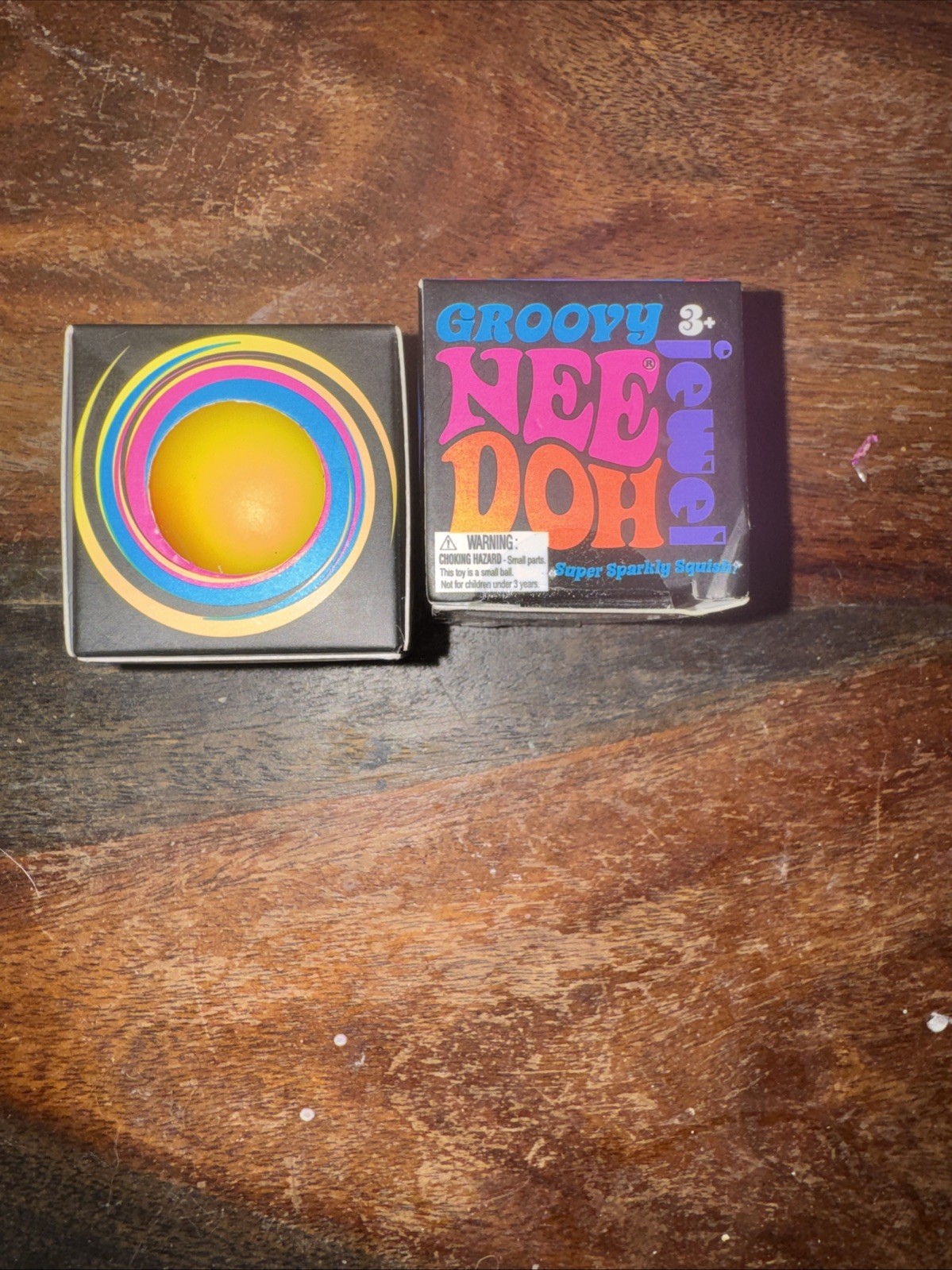 Schylling NeeDoh Lot of 2 Purple Jewel And Yellow Twirl Groovy Glob 1.5 Inch