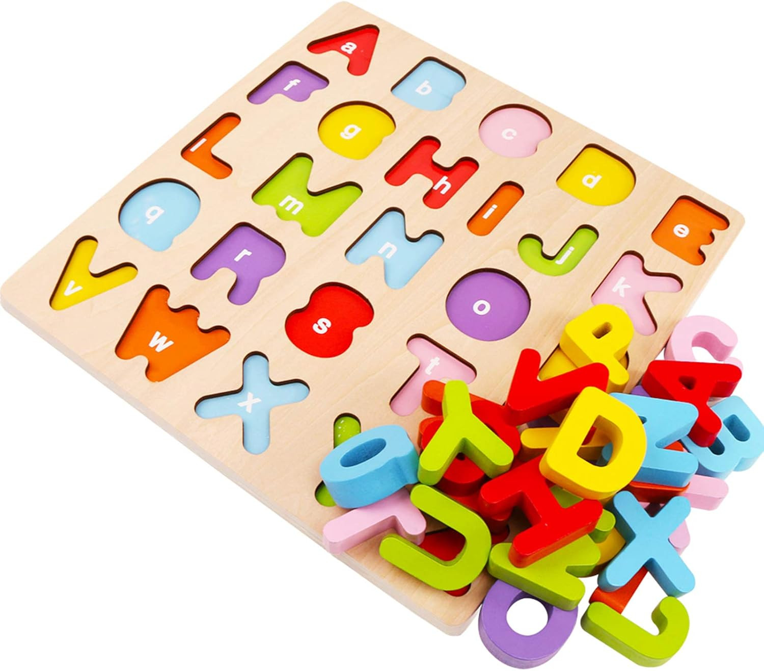 Alphabet Puzzle WOOD CITY ABC Letter Puzzles for Toddlers1 2 3 Years Old Educa