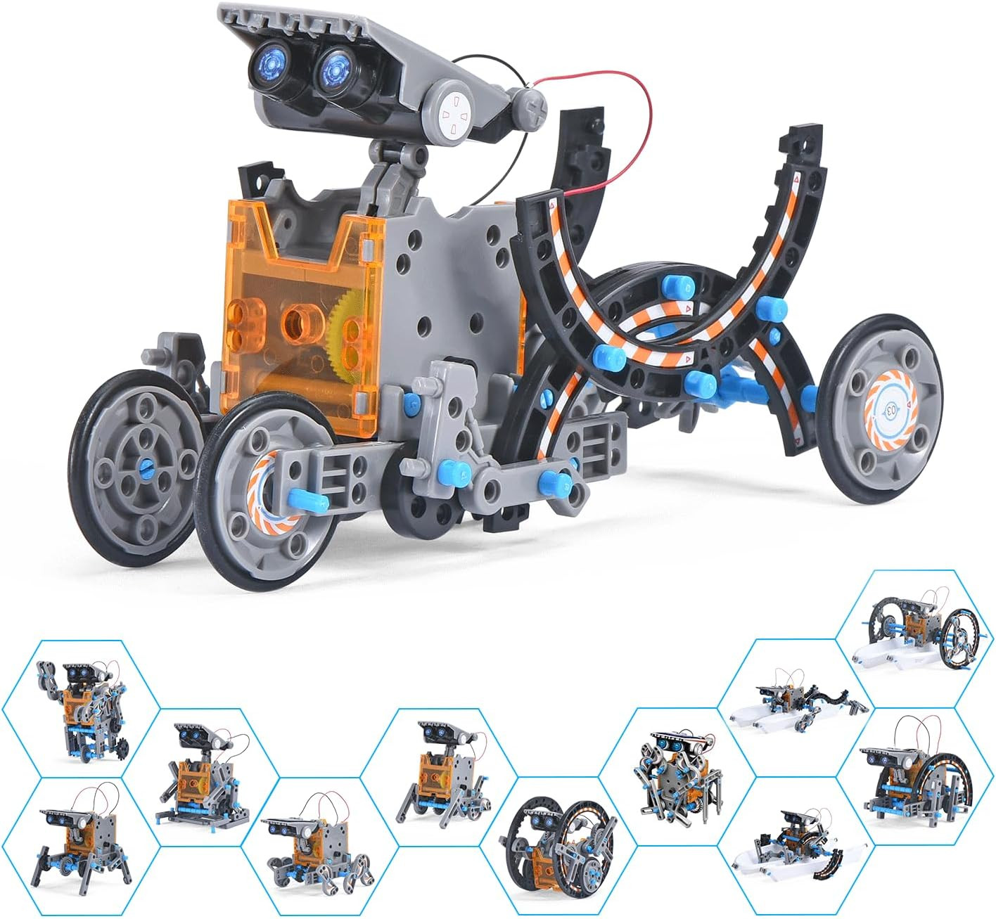 STEM Projects 12-In-1 Creation Solar Robot Kit,Science Experiments Toys Gifts fo