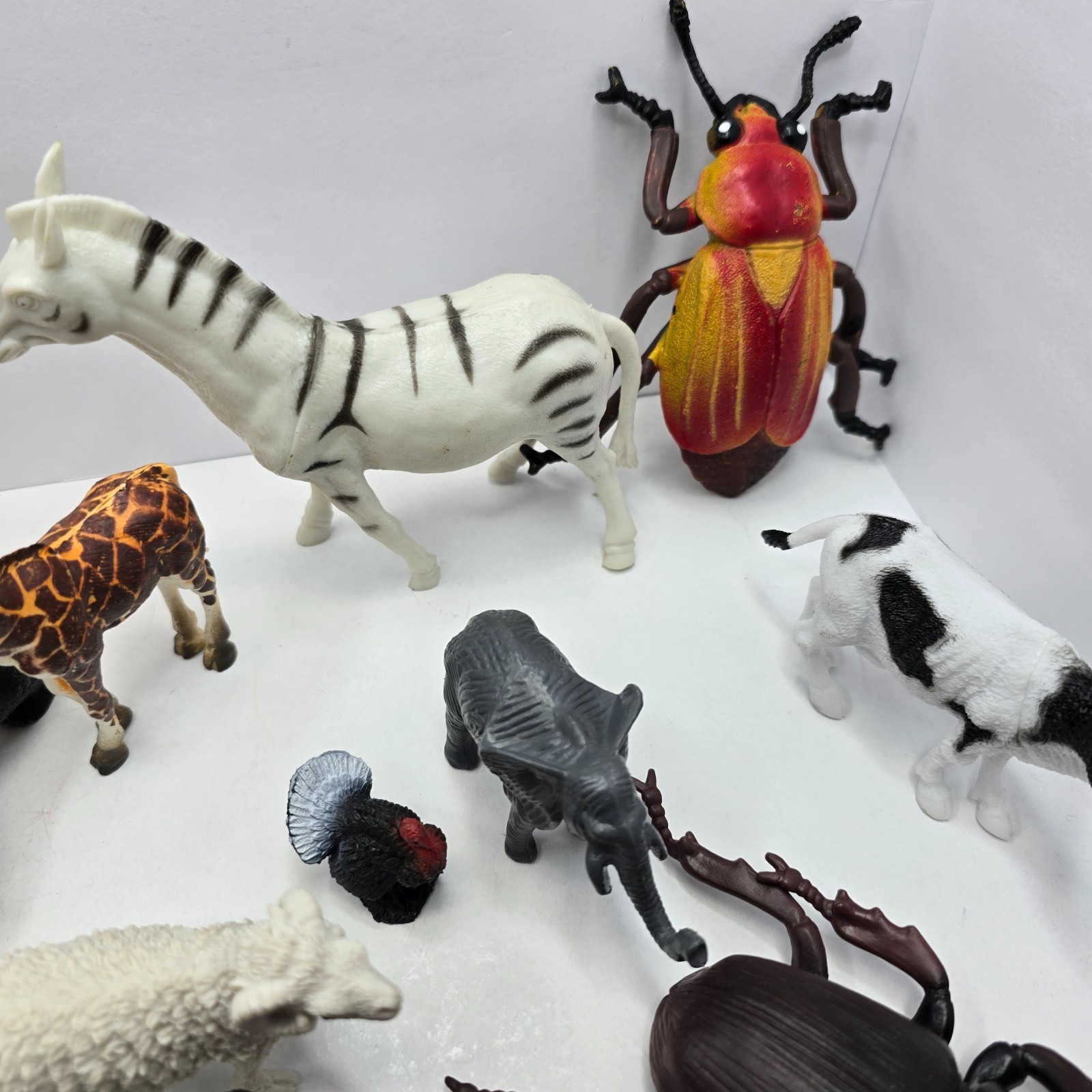 Lot Of 44 Various Land, Farm, Animal, Bugs Figures Vintage Modern Plastic Toys