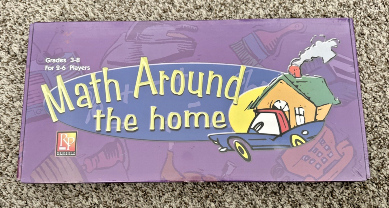 Math Around The Home Learning Game For Grades 3 to 8 and 2-6 Players NEW SEALED