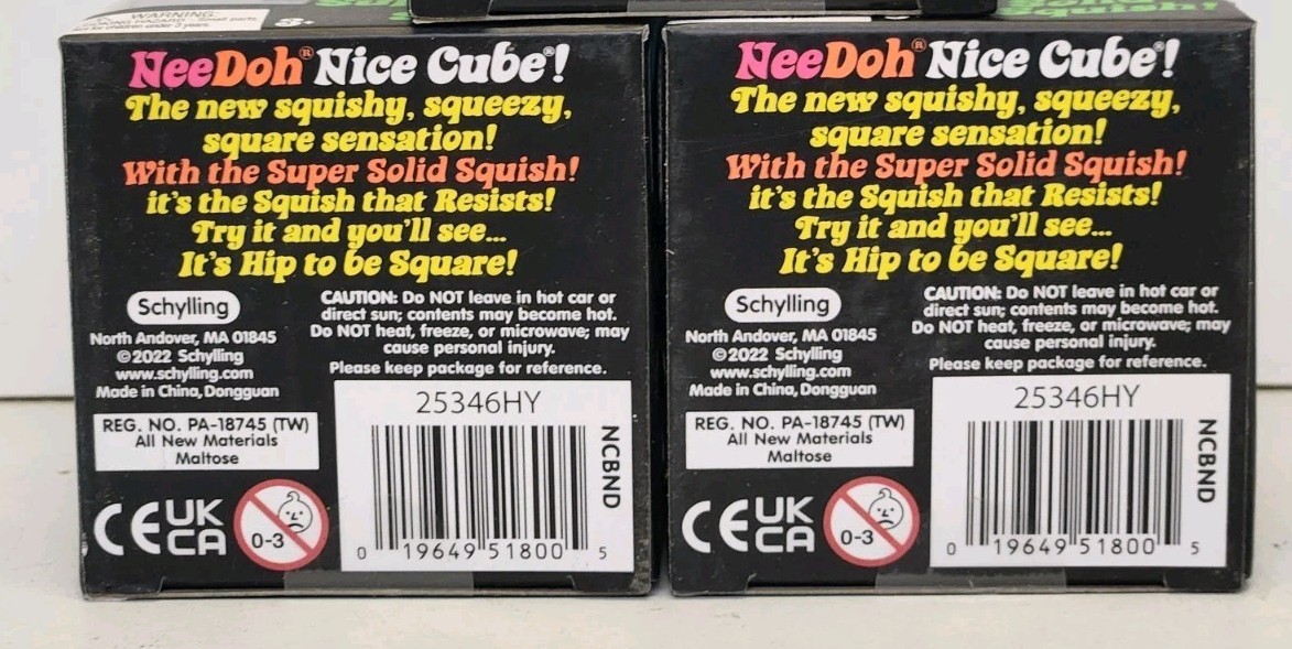 NeeDoh Nice Cube Super Solid Squish Blue Lot Of 2 (FREE SHIPPING)