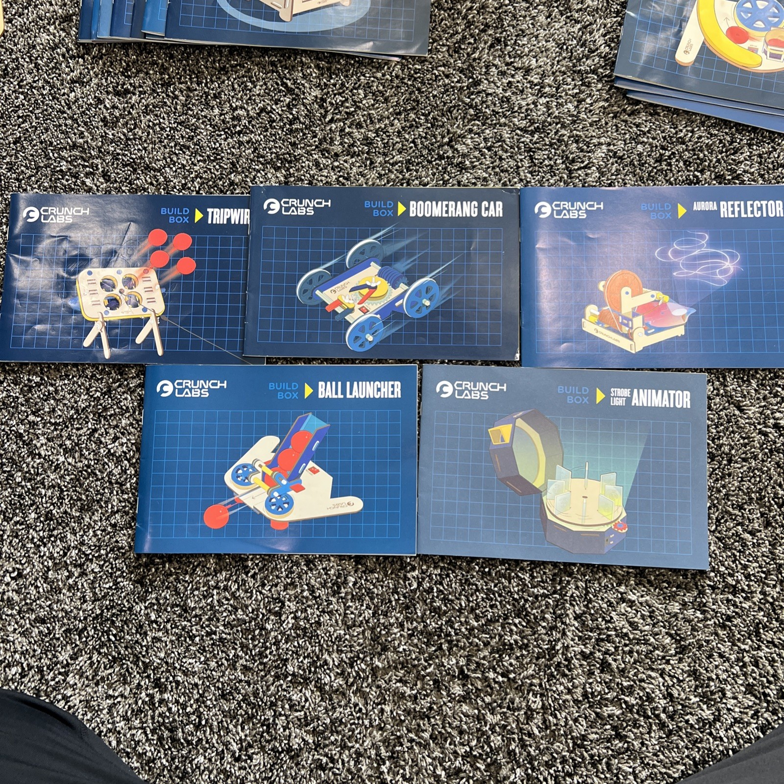 Crunch Labs By Mark Rober. Lot of 19 Kits Built And Parts ALL MANUALS!! YR 1 & 2