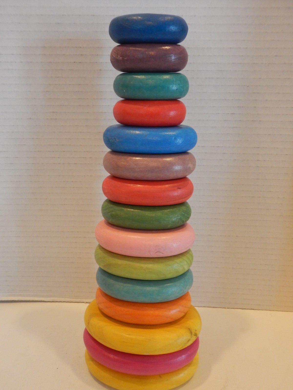Lot of 15 WOOD Oval Shapes Colors Children Blocks ? Crafts Decor
