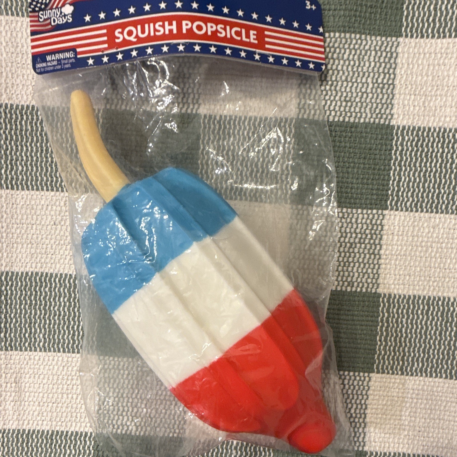 Sunny Days Squish Popsicle Tactile Squeeze Toy, Red White Blue, Age 3-4
