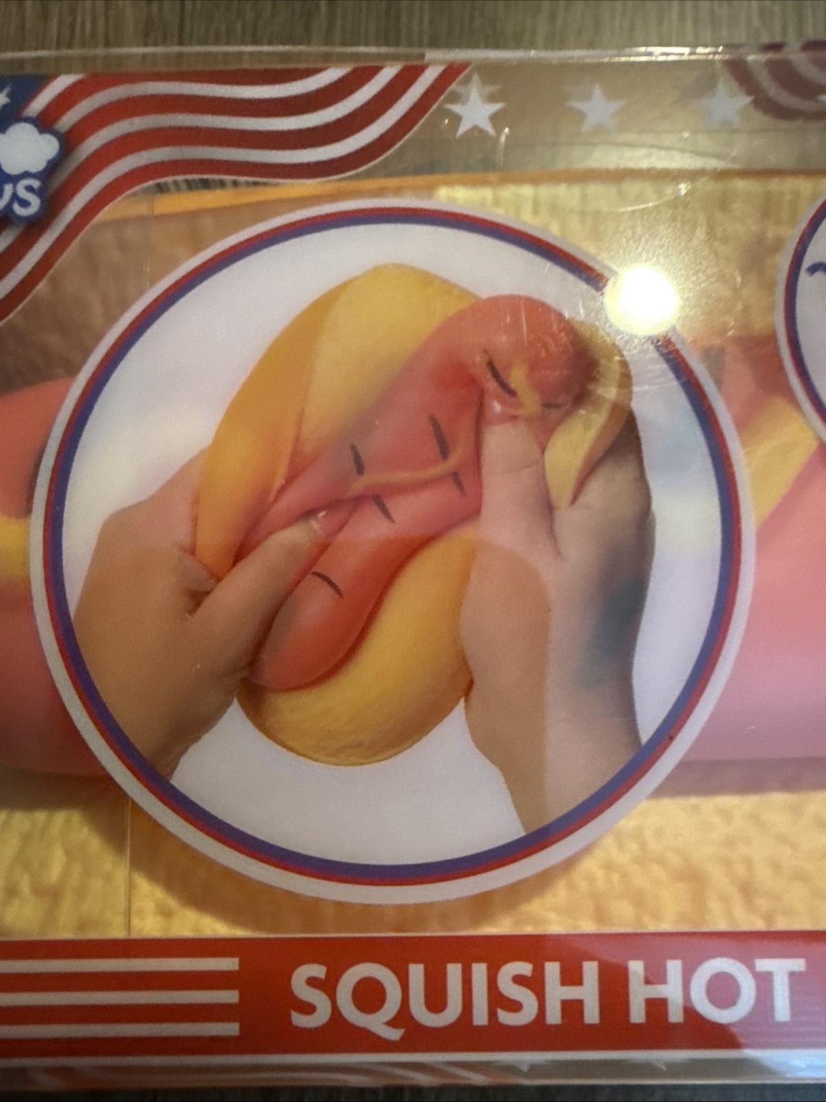Squishy Hot Dog Squeezy Fidget Toy Sunny Days 2-in-1 Hotdog Stress Relief NEW