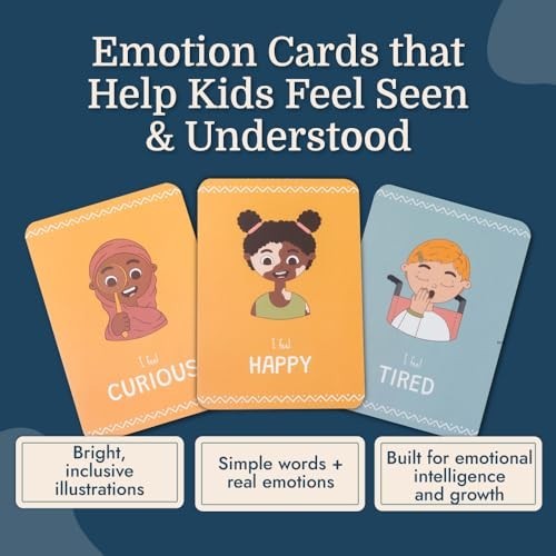 Emotion Flashcards for Toddlers – 25 Fun Cards to Identify Feelings – Ages 2-8