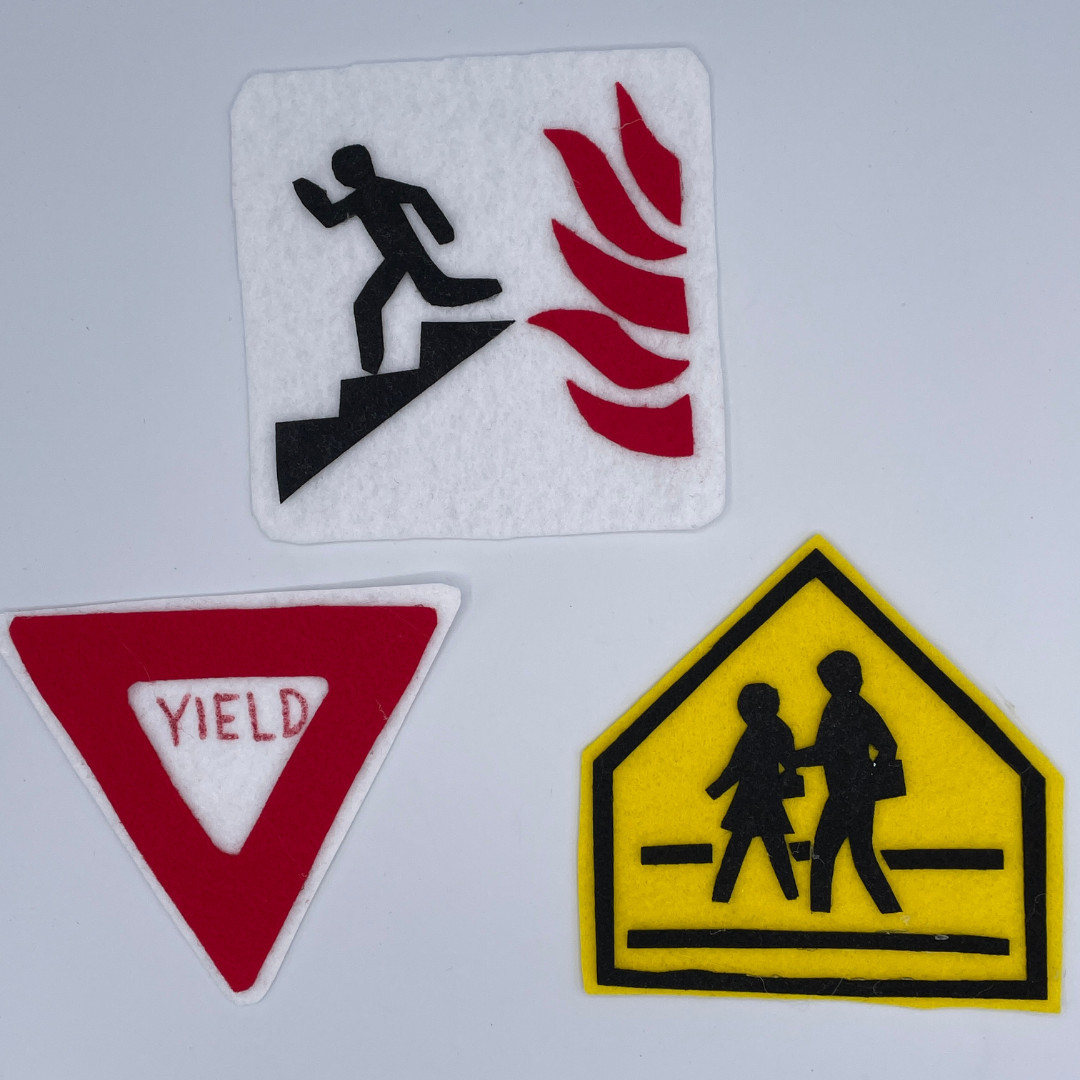 Safety Sign Set for Felt Story Sample Set for Felt /Flannel Board Play w/ Rhyme