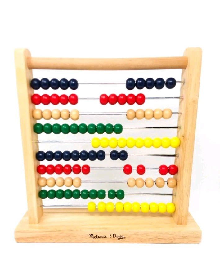 Melissa & Doug Abacus Classic Wooden Educational Counting Toy With 100 Beads