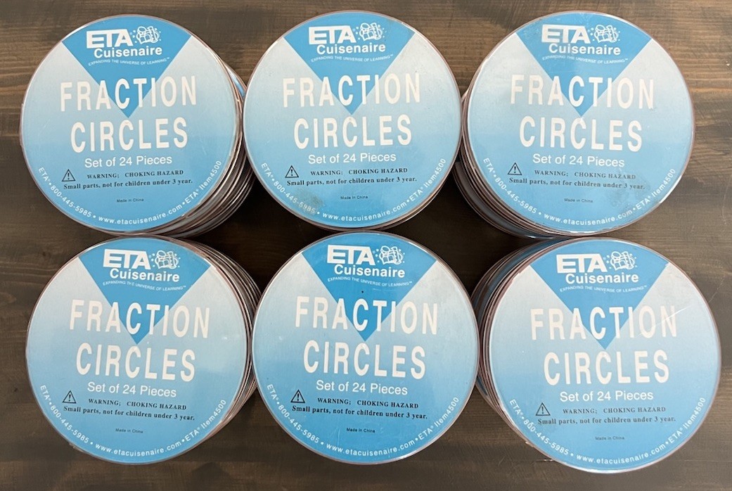 Lot Of 24 ETA Cuisenaire Fraction Circles Math Manipulatives COMPLETE