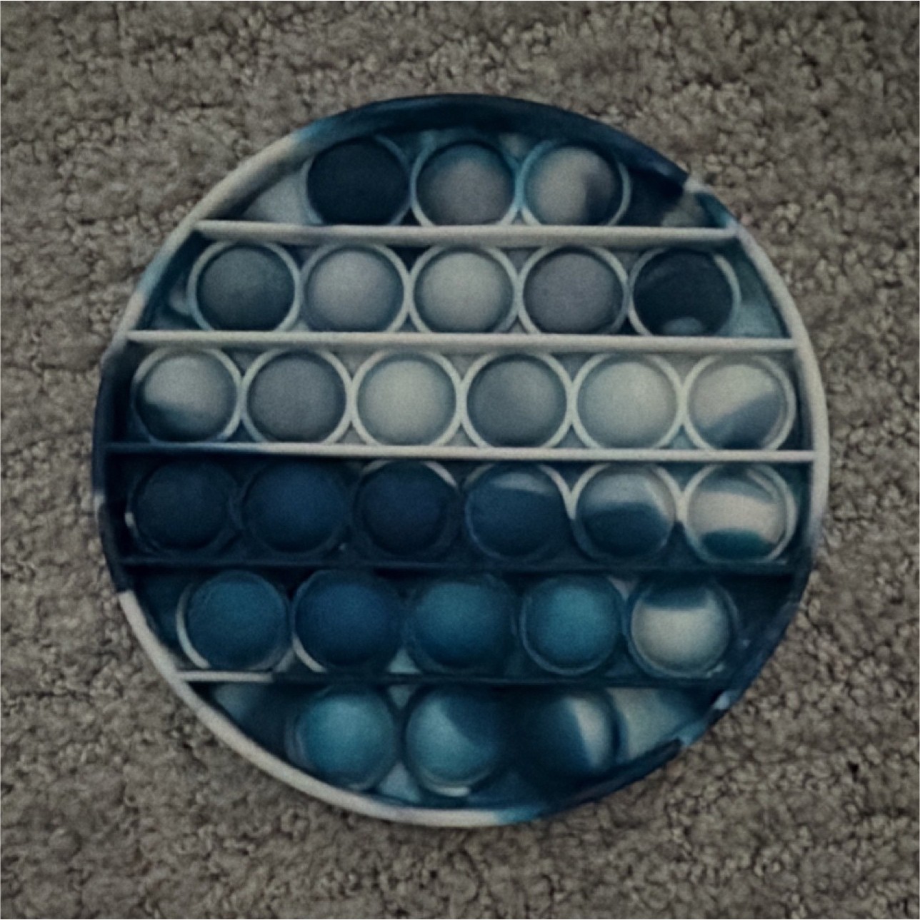 Round Blue Pop It Tactile Sensory Toy for Ages 3-4, 4-7, 8-11 Years