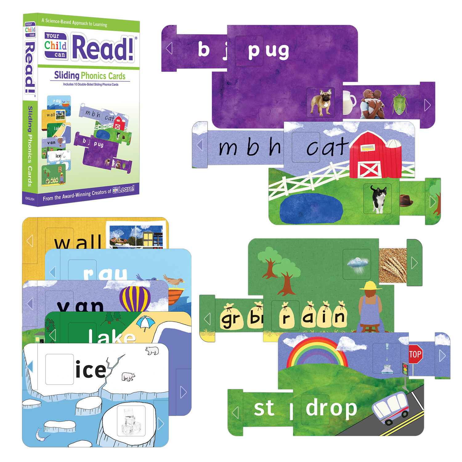 Your Child Can Read! Sliding Phonics Cards (Flashcards for ages 1 to 8 years)