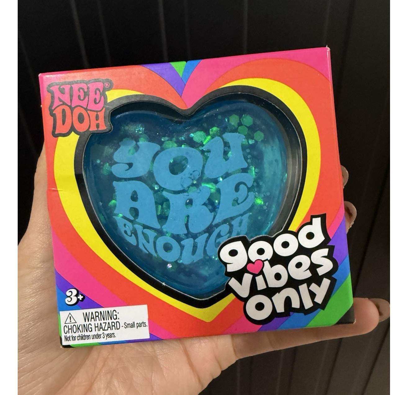 NeeDoh Good Vibes Only Heart Squeeze Squishy Toy Blue MPN 25323HY