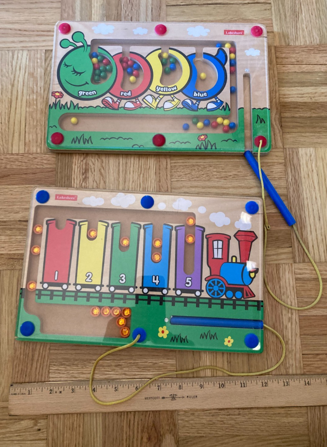 Lakeshore Learning Color Caterpillar & Counting Train Magnetic Wooden Maze