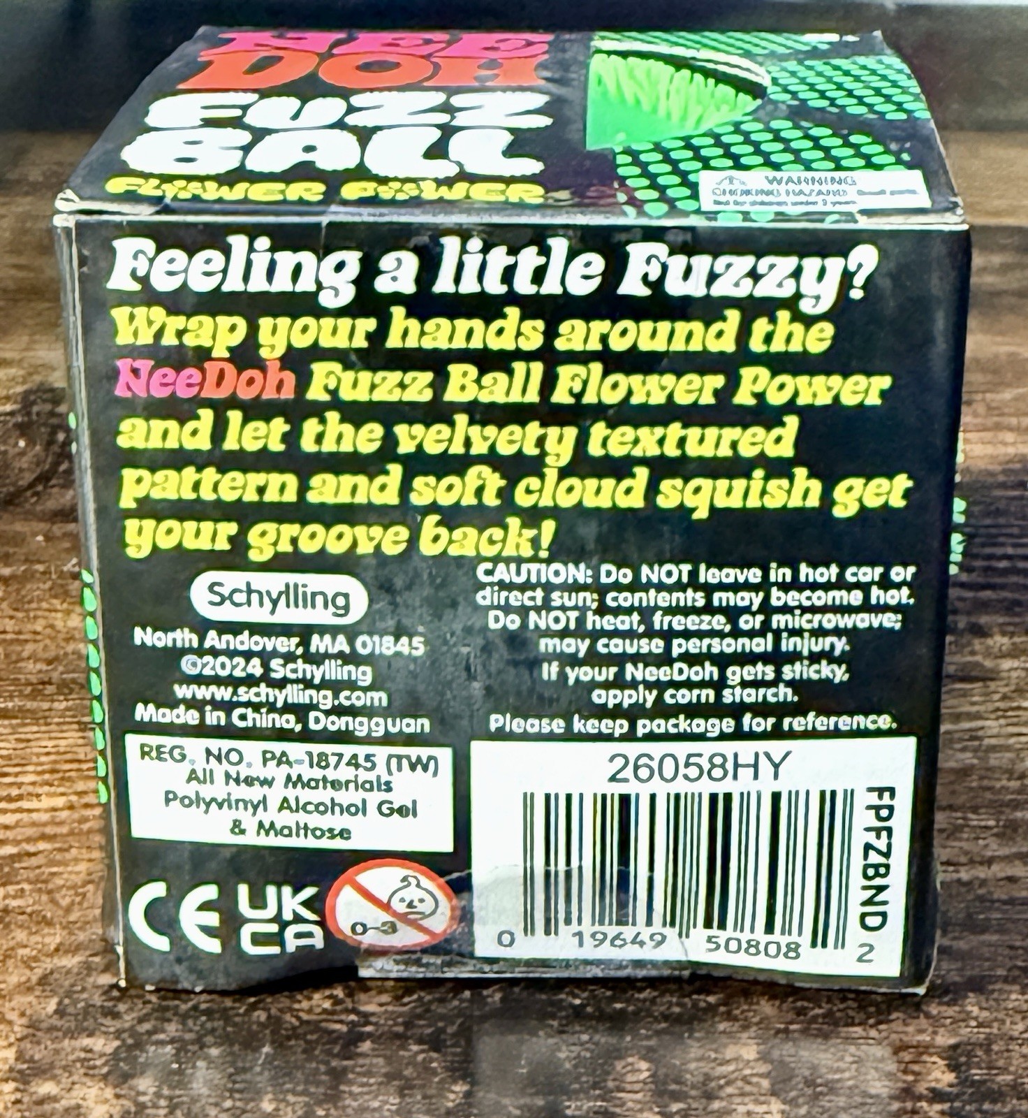 Schylling – NeeDoh Fuzz Ball Flower Power – Green – RARE – Only 1 per case