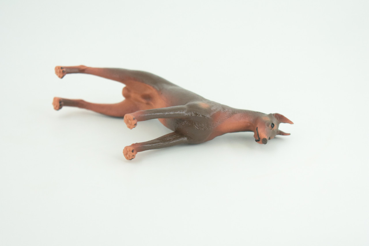 Dobermann Toy Dog, Realistic Hand Painted Rubber Model, 4 Inches CH980 BB213