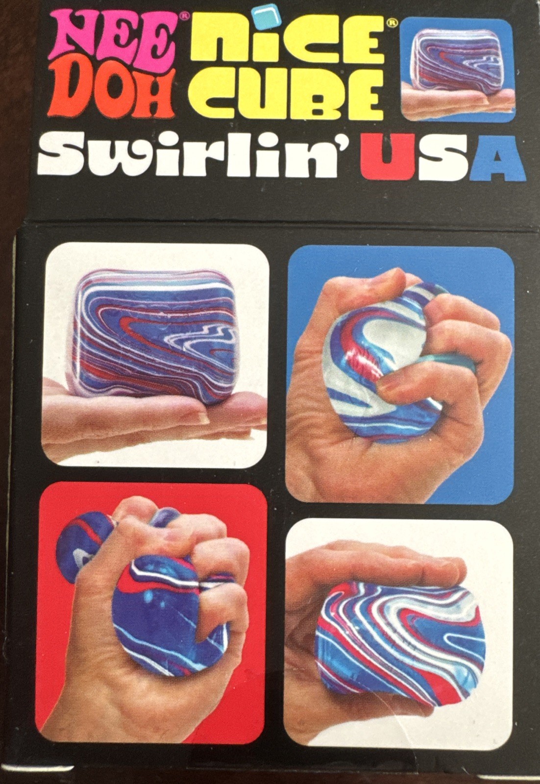 NEE DOH NICE CUBE SUPER SOLID SQUISH RARE SWIRLIN USA SEALED IN BOX