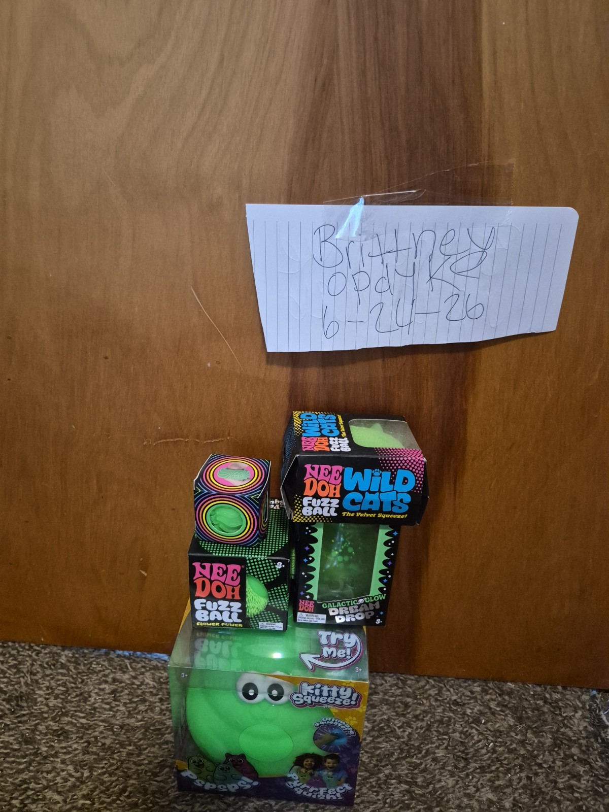 Nee Doh Fuzz Ball & Wildcats Drip Drop + Poopeez Kitty Squeeze Lot 3+ Green