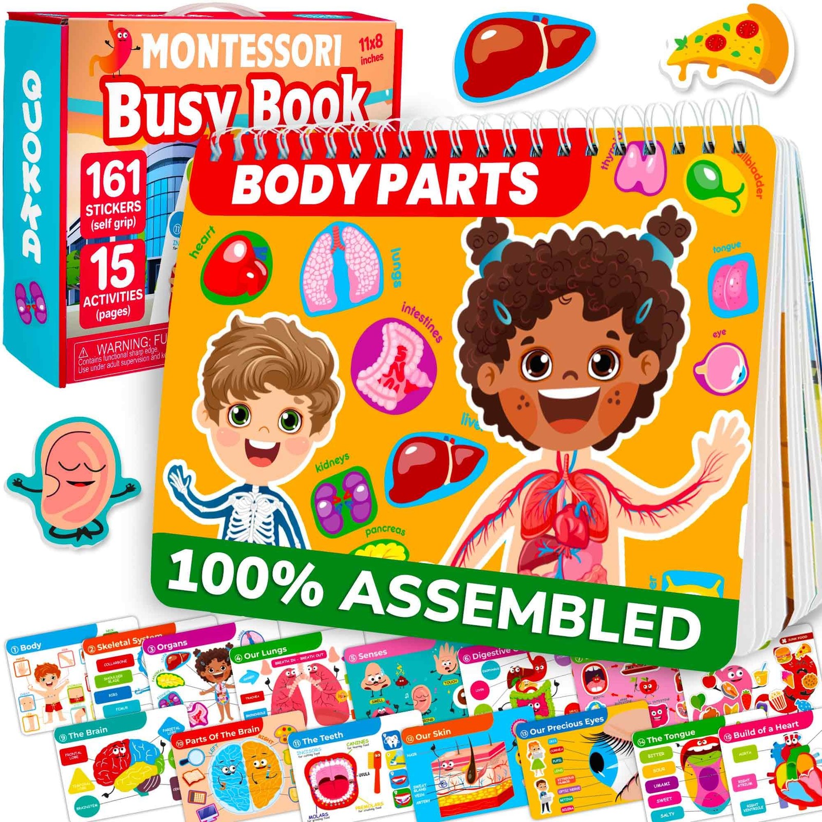 QUOKKA Human Body Busy Books for Kids Ages 4-8 – Fun Medium, Our