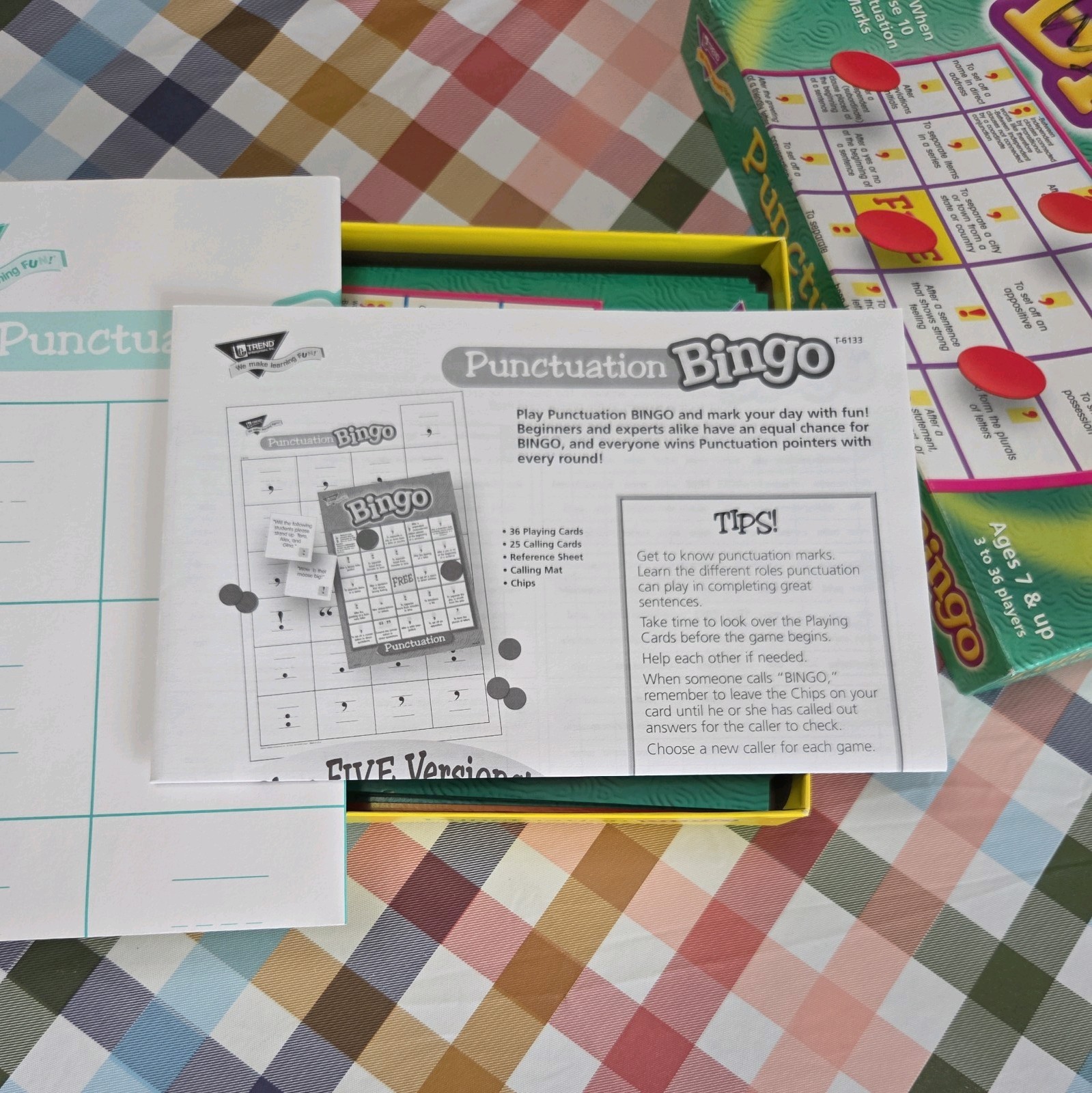 Punctuation Bingo Board Game Learning Reading Language Skills Fun Kids Gift L@@K