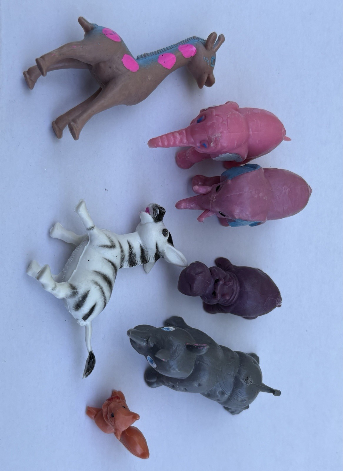 Mixed Lot Small Plastic Animal Figures made Hong Kong