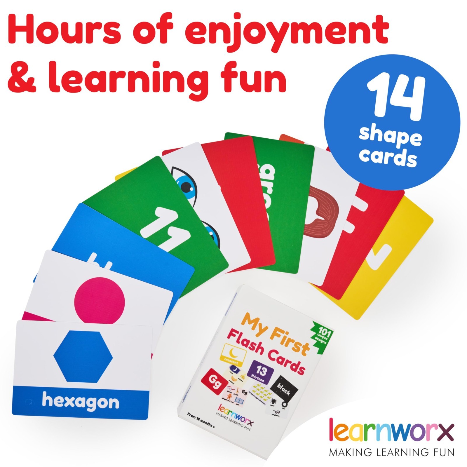 Educational Toddler Flash Cards | Alphabet, Numbers, Animals, Colors | Large Pre