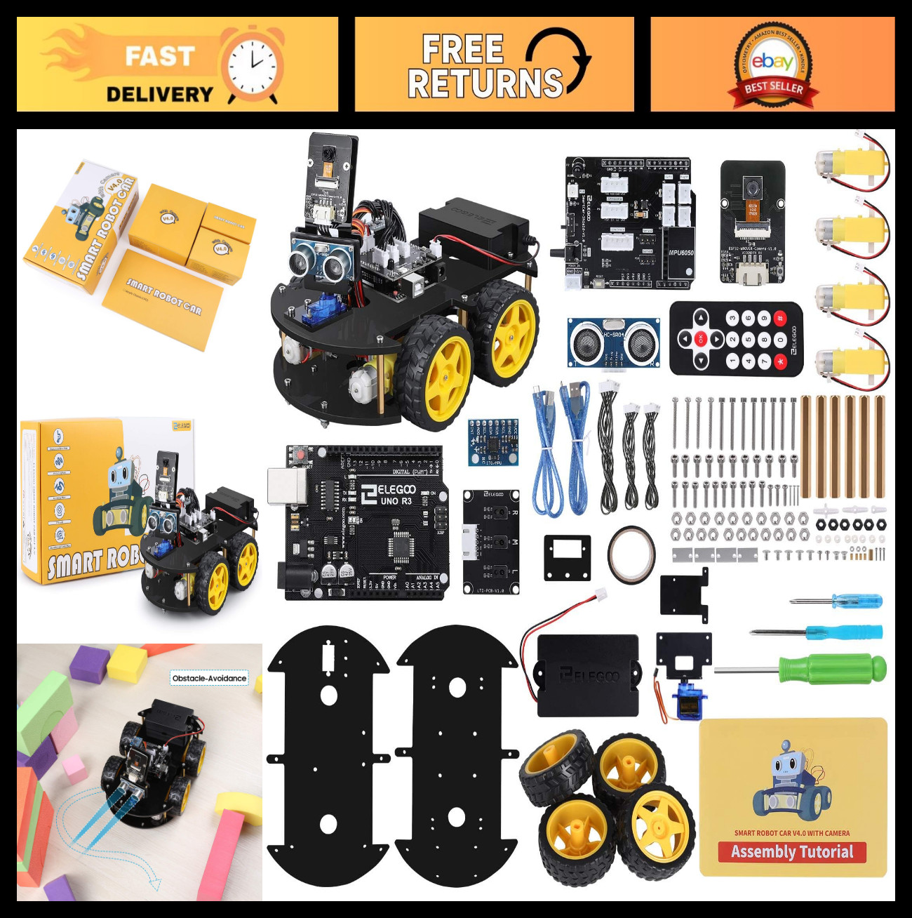 Smart Robot Car Kit for Arduino – STEM Coding Toys for Kids Ages 8-16, Engineeri